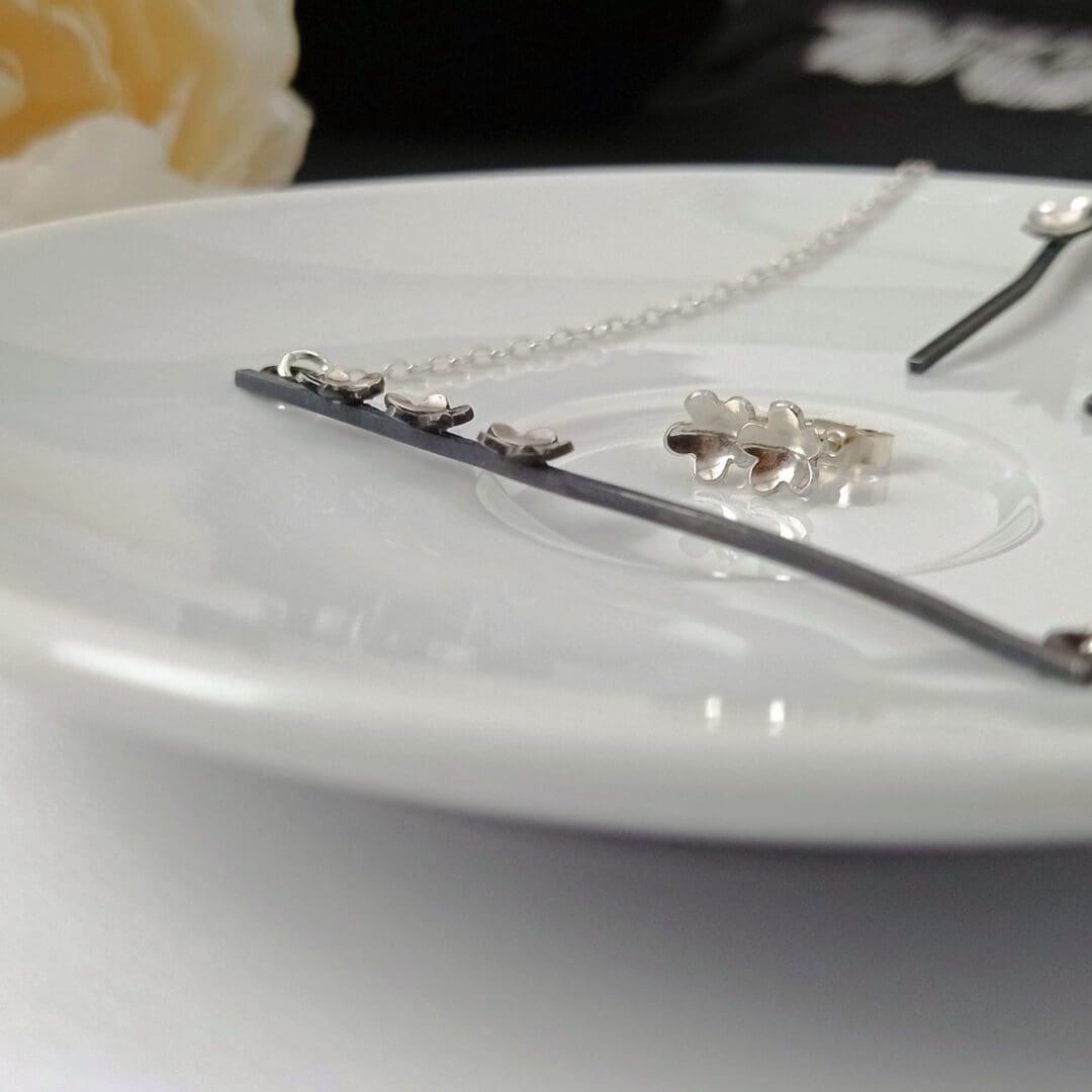 handmade sterling silver flower jewellery