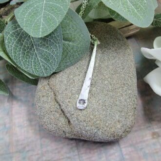 Birthflower Teardrop Necklace Recycled Silver