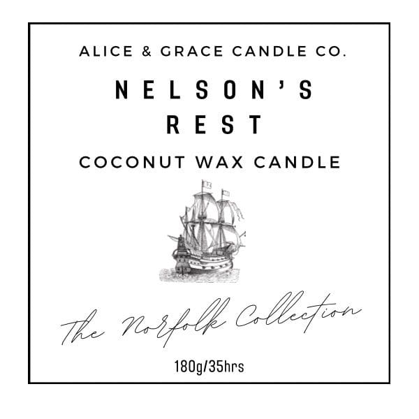 Nelson’s Rest candle label