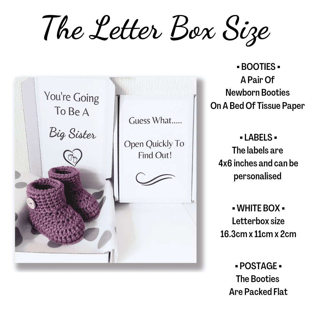Details of what is included in the pregnancy announcement letter box size box