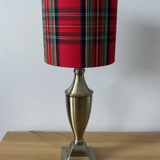 Red tartan lampshade for a tablelamp. floor lamp or ceiling pendant