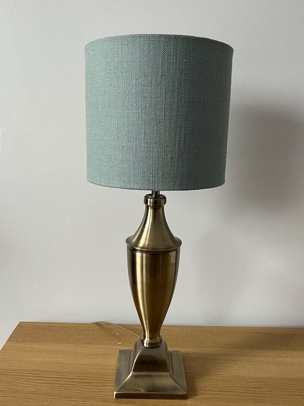 Sage green plain linen style drum lampshade