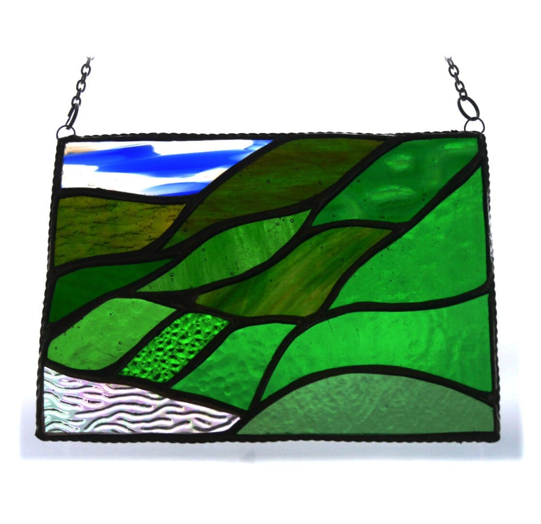 Scottish Scotland mountain view landscape stained glass suncatcher