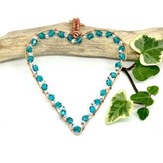 Turquoise heart decoration copper