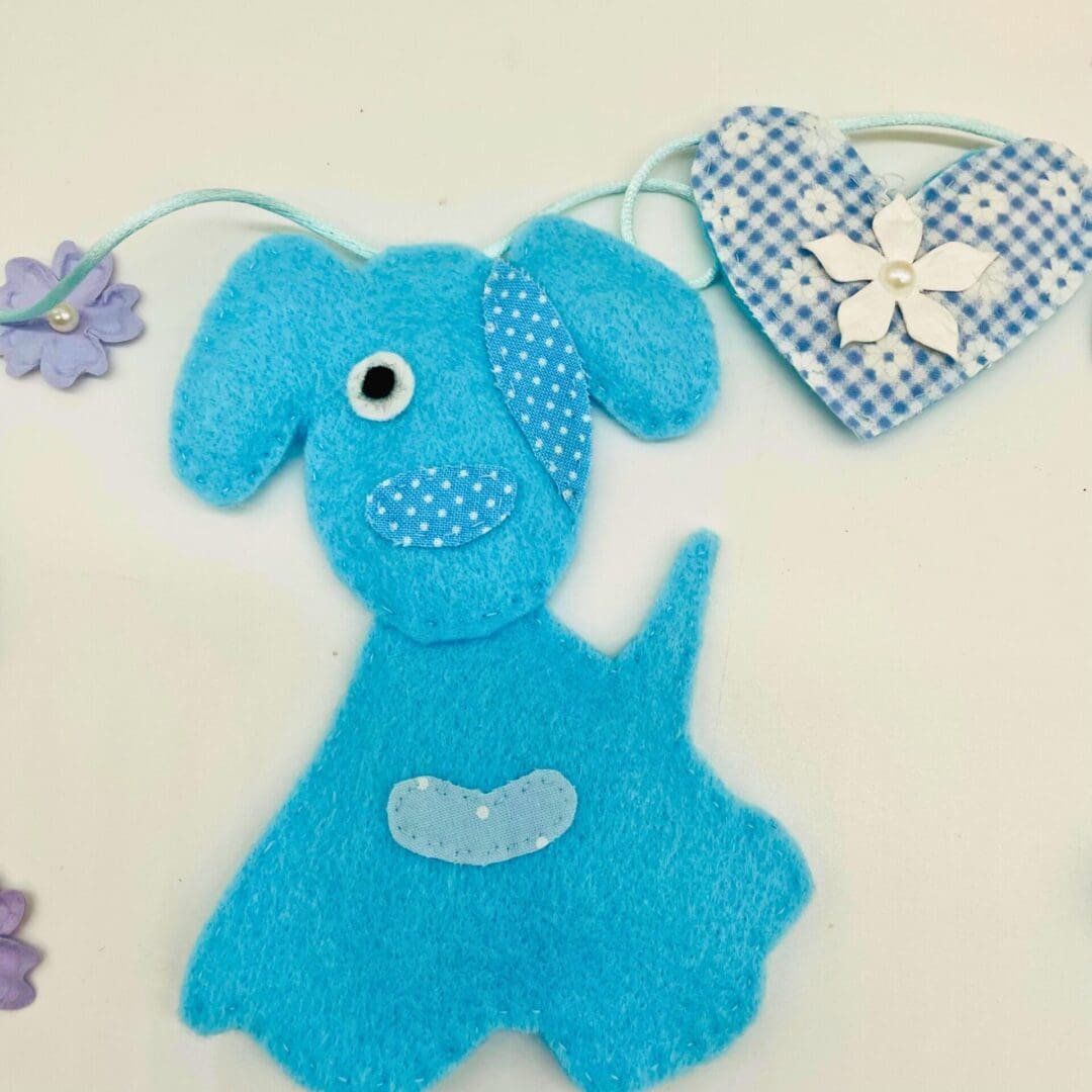 Blue puppy bunting