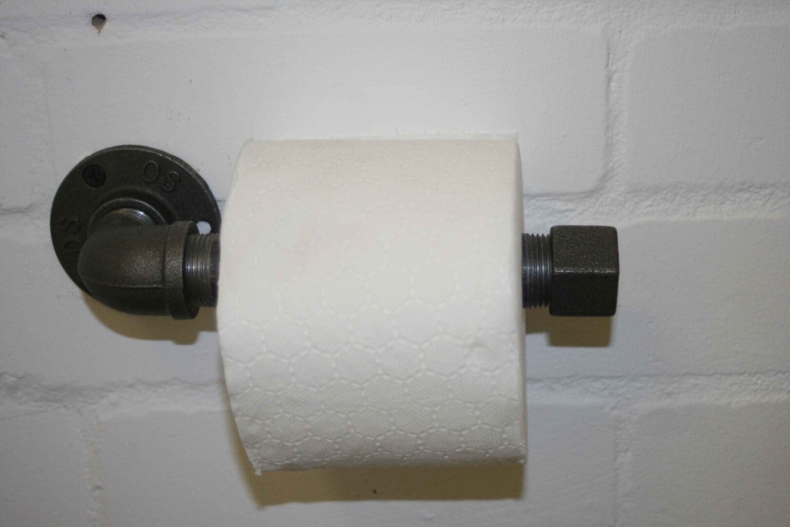 Toilet roll holder black pipe industrial steam punk