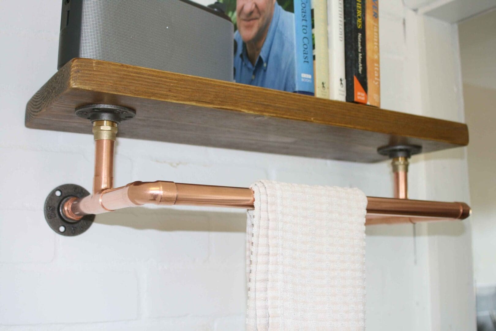 industrial copper shelf and clothes rail tbch