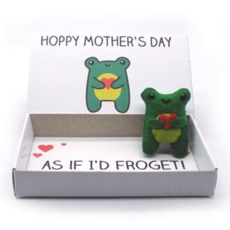 Handmade mother's day gift frog magnet in a matchbox