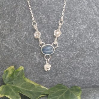 Sterling silver and kyanite gemstone necklace