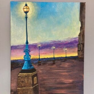 London lamp painting, Ally Pally