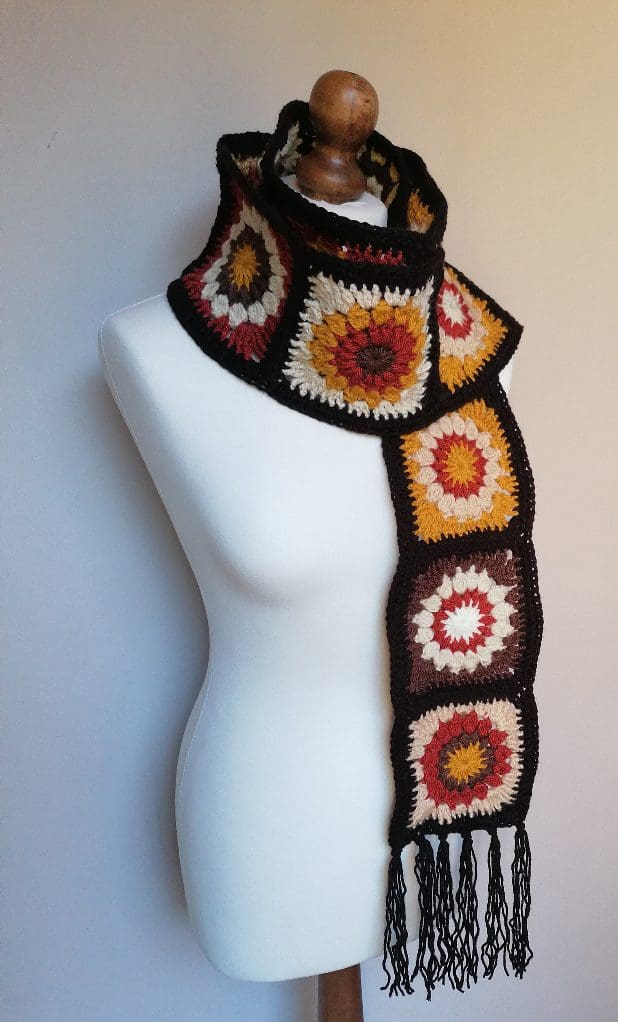 neutral tones crochet scarf