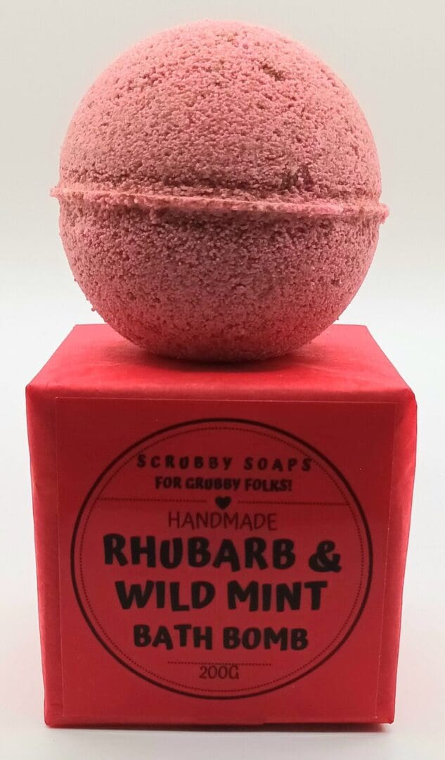 Rhubarb scented bath bomb