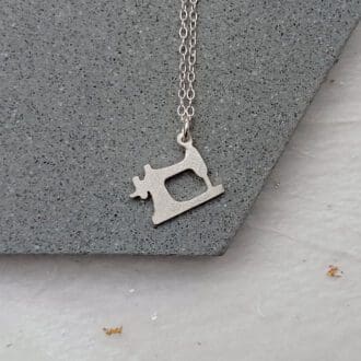 handmade recycled sterling silver sewing machine pendant necklace