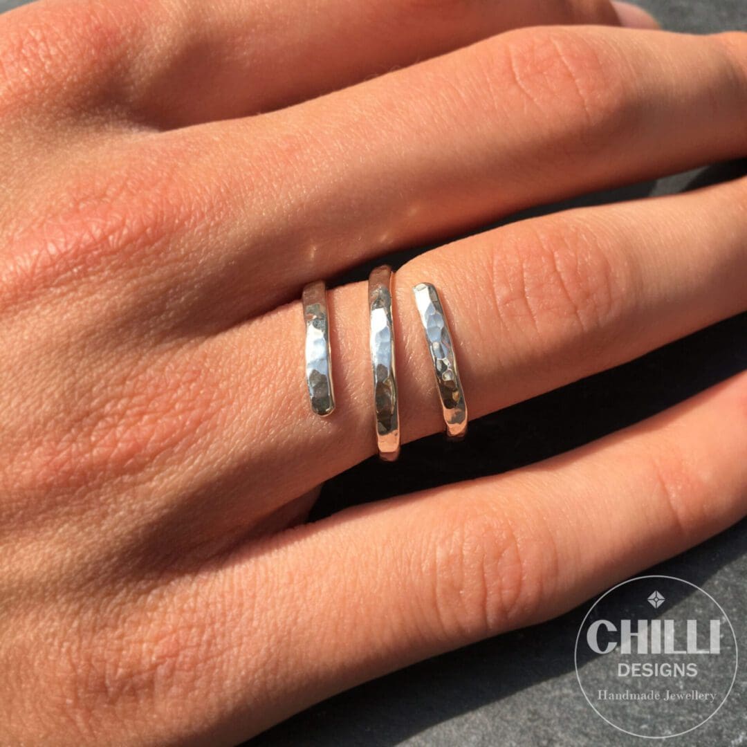 Chilli Designs Spiral ring on finger