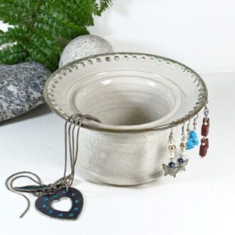 Antique White Ceramic Jewellery Bowl