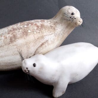 Ceramic Grey Seal & Pup