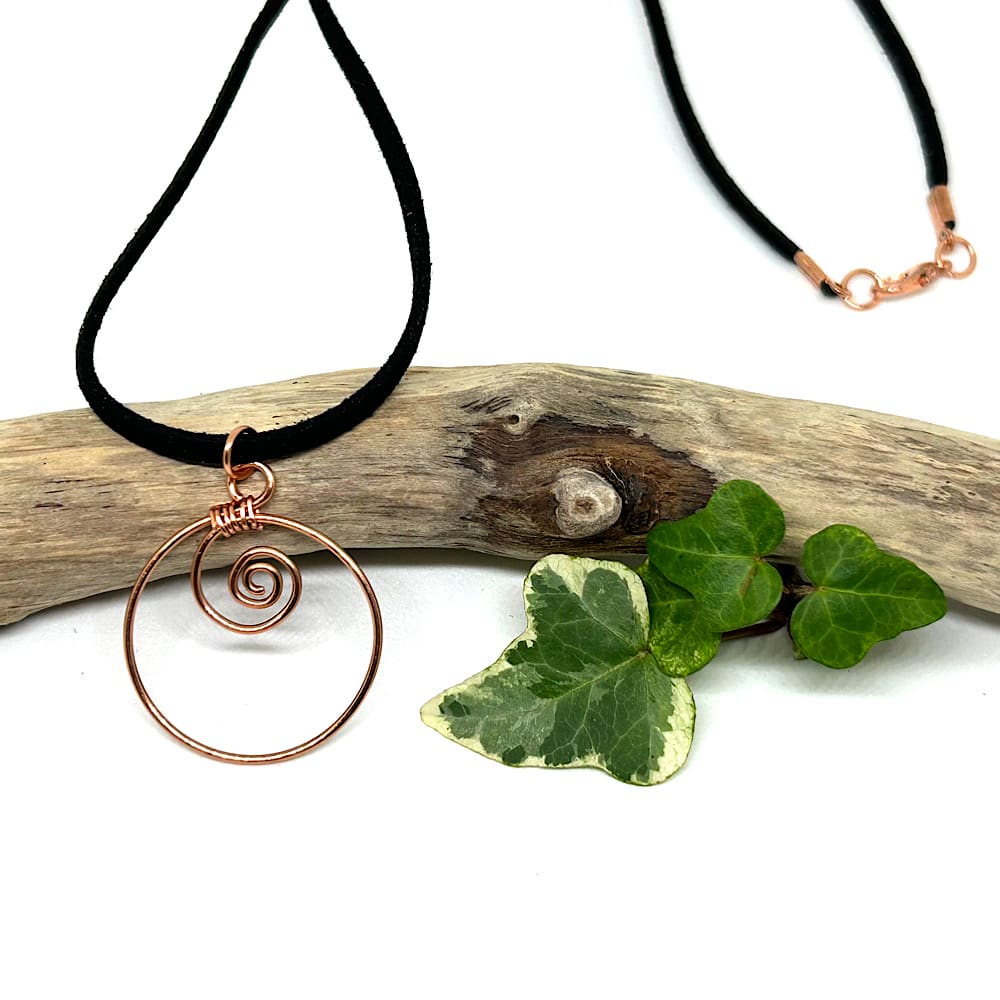 Copper spiral pendant