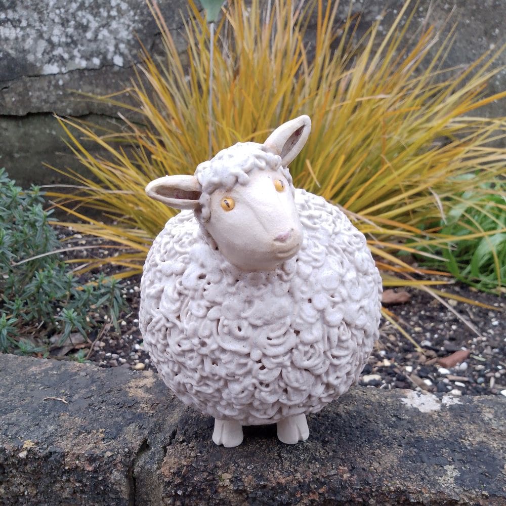 Curly Ceramic Sheep
