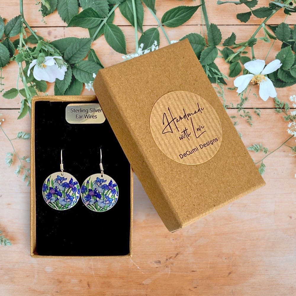 flowers, spring, blue, violet, aluminium, sterling silver, handmade jewellery, UK