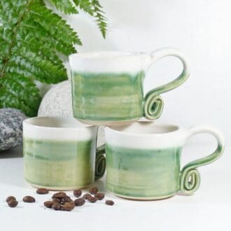 Spring Green Handmade Wheelthrown Stoneware Ceramic Espresso Cup