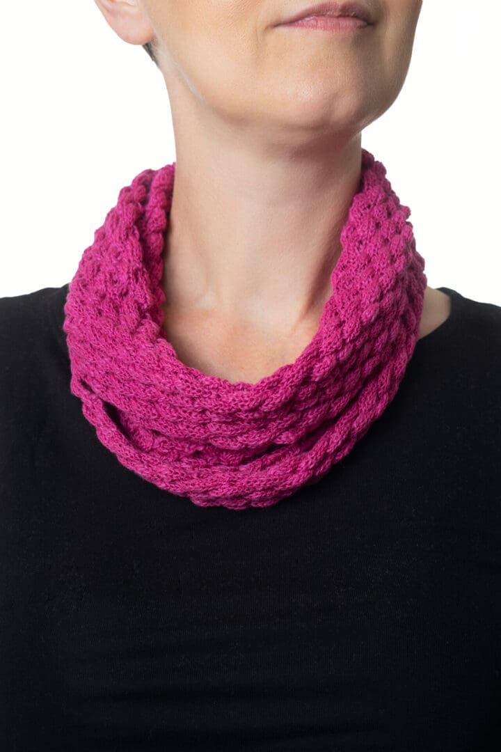 Handmade Pink Cotton Patterned Cowl