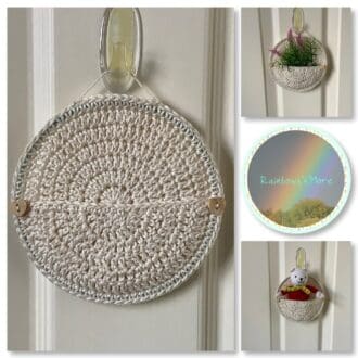 Crochet wall pocket hanger