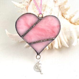 Pink heart with fairy charm