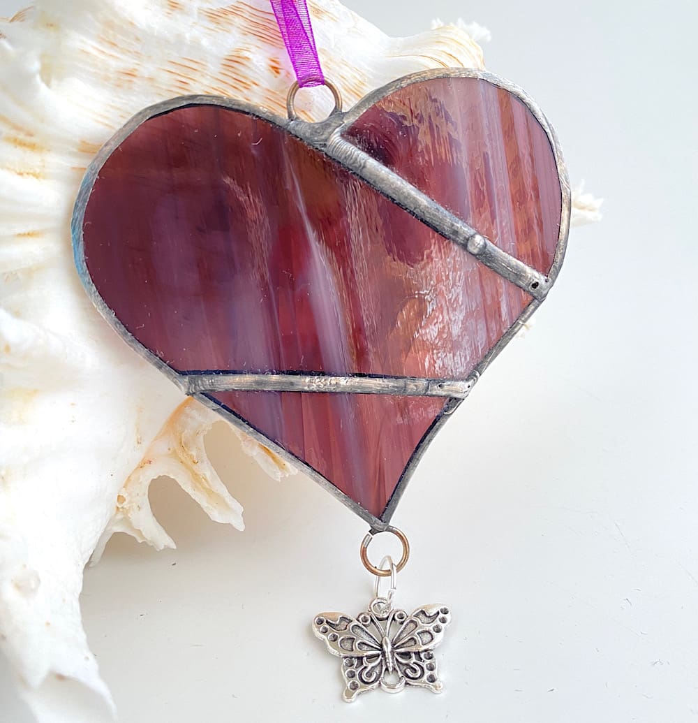 Purple stained glass heart