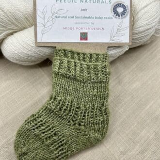 Eco sustainable natural wool & nettle fibre baby socks