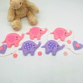 Pink and Purple Elephant bunting