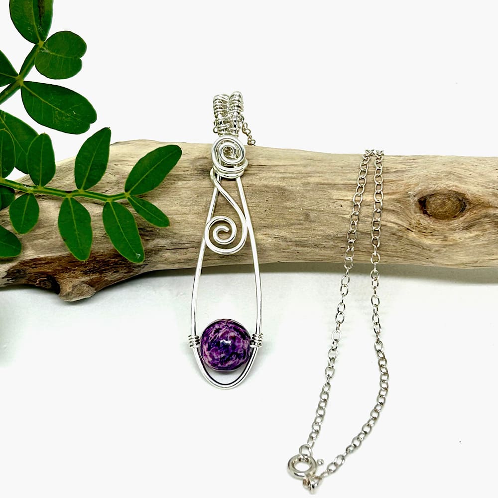 Purple jasper pendant