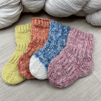 Hand and Hand Dyed Knitted 100% Shetland Wool Baby Socks