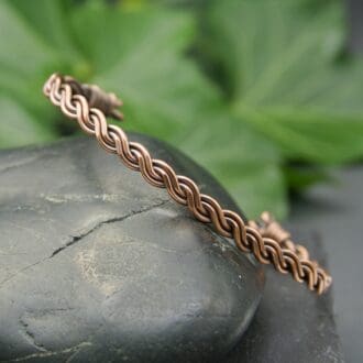 Handmade slim twisted copper cuff bracelet