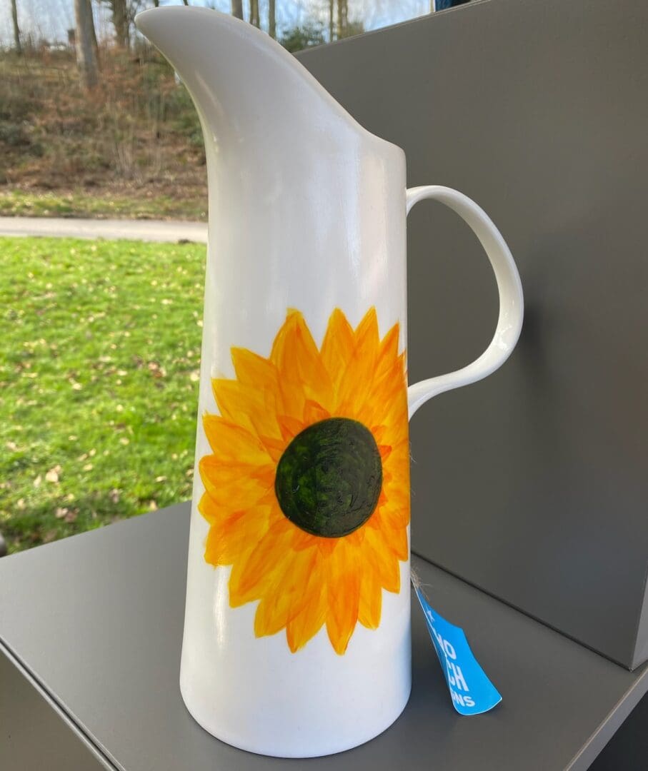Tall sized Sunflower Ceramic Jug