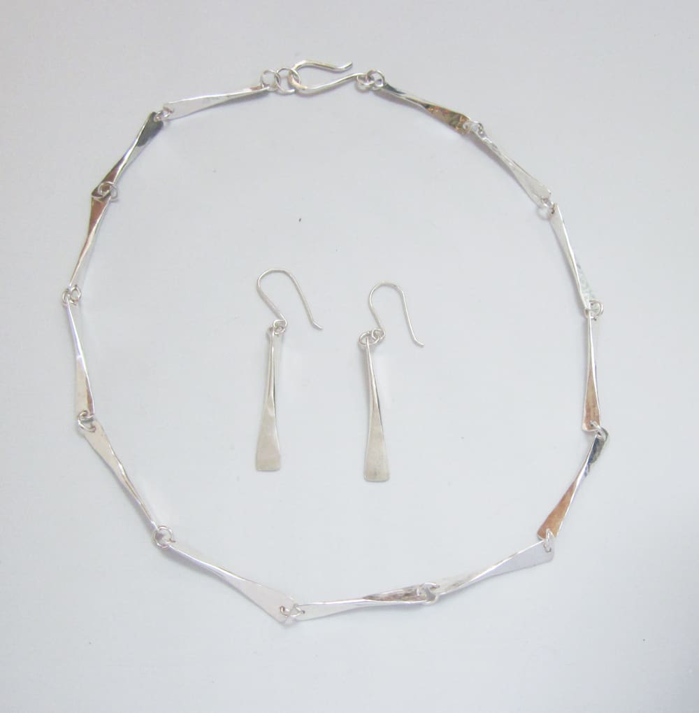 forged necklace and earrings
