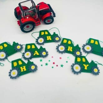 Green tractor bunting