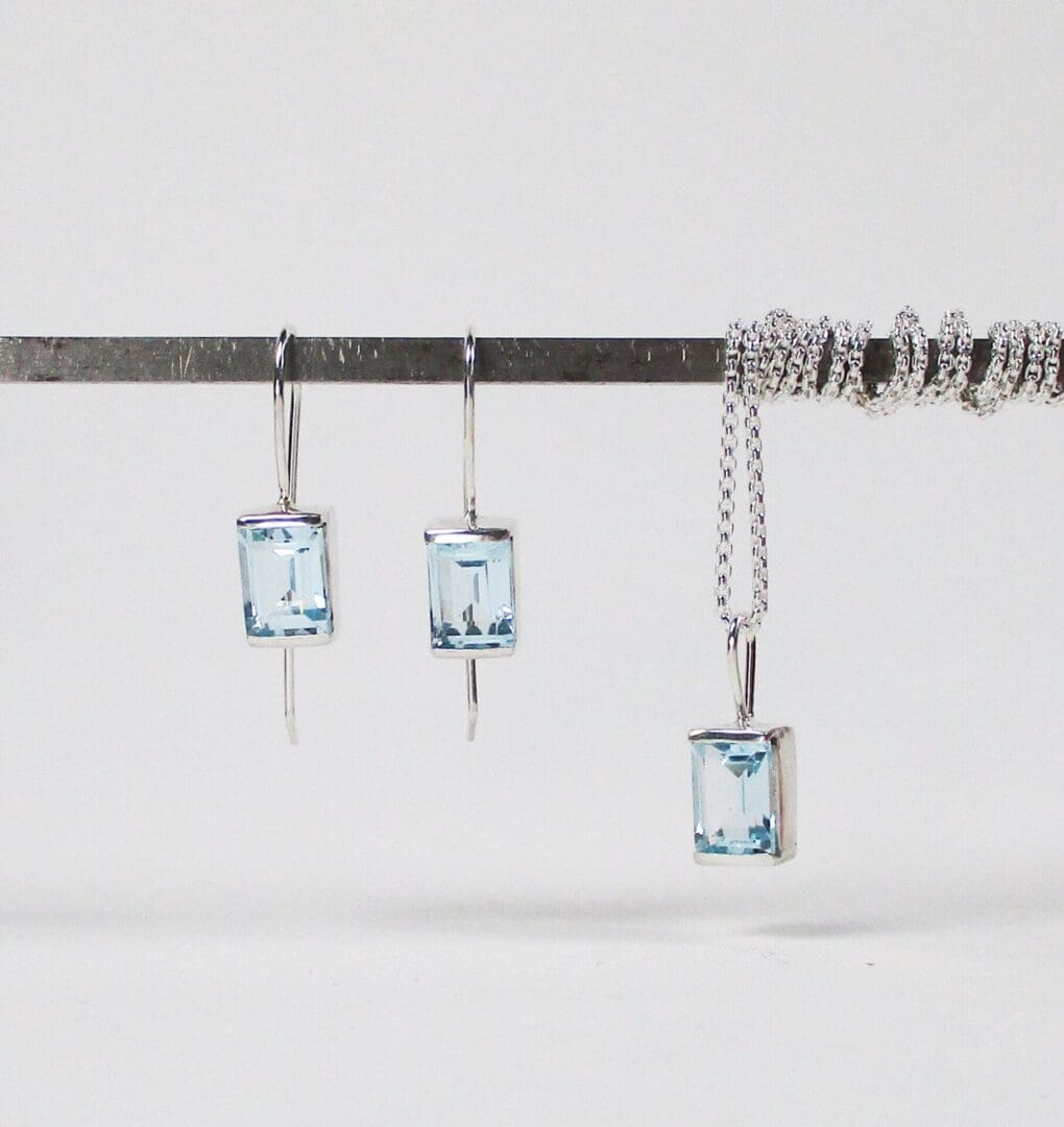 Topaz earrings and necklace