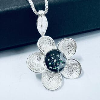 Buttercup flower ashes pendant necklace