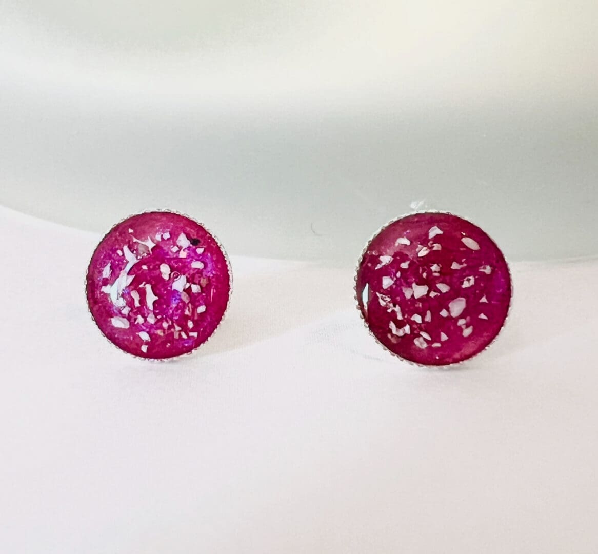 round dainty ashes earrings