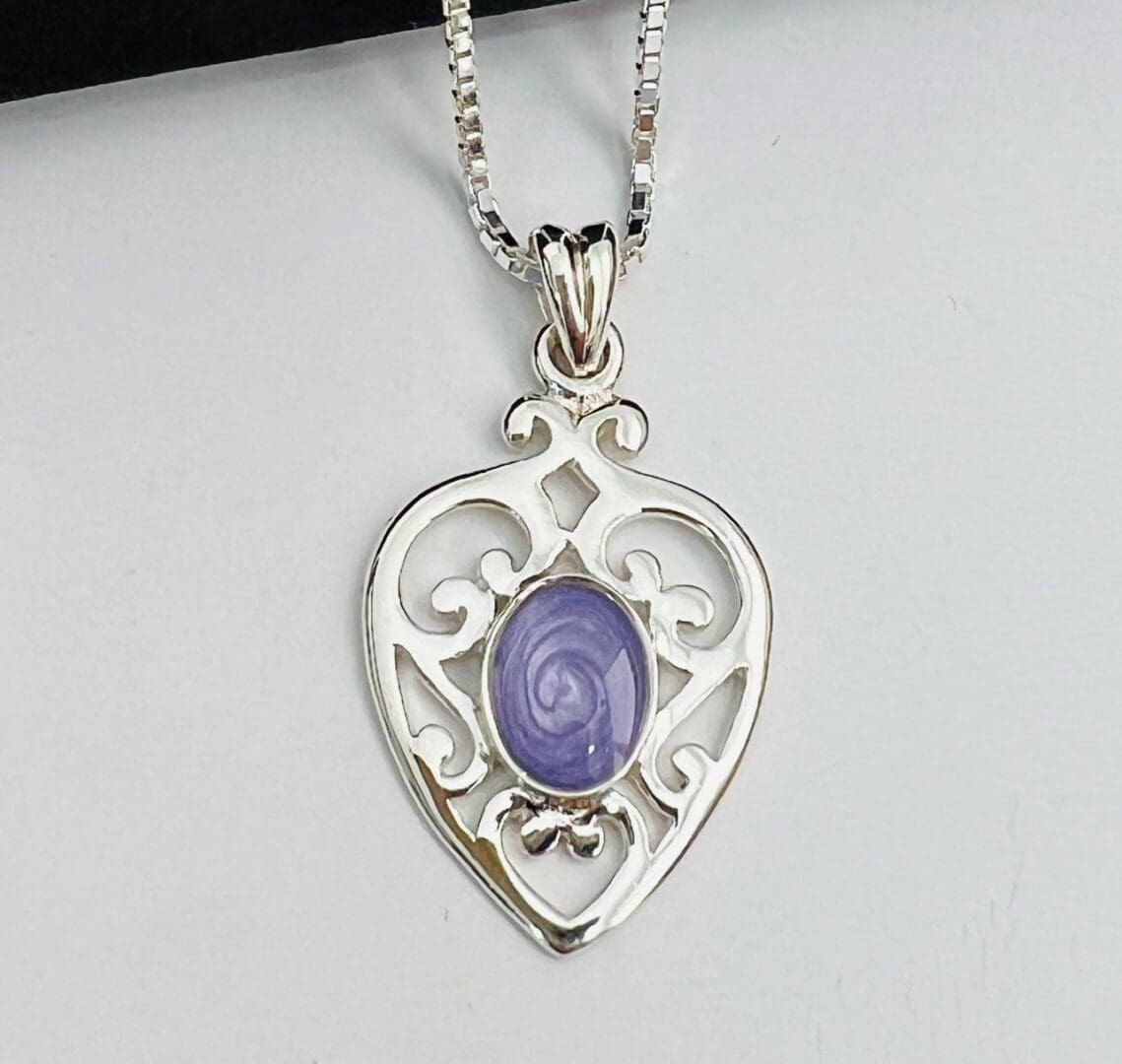 fancy heart ashes necklace