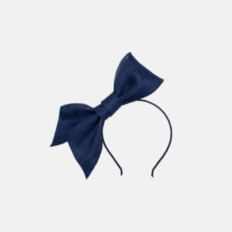 navy sinamay bow headband