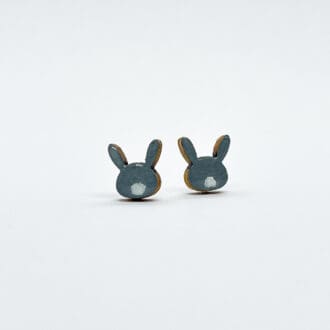 grey bunnies with a white tail on a white background