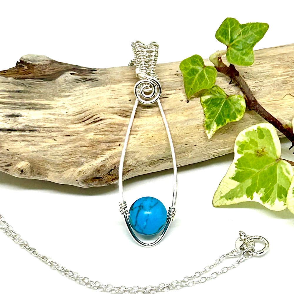 turquoise pendant sterling silver