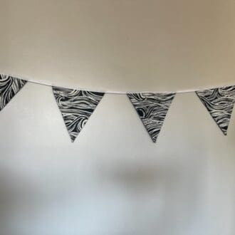 Navy blue wave bunting 12 flags, approximately 13.5 ft of bunting
