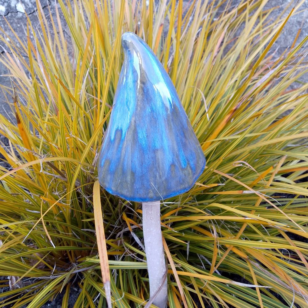 Blue & Green Ceramic Mushroom