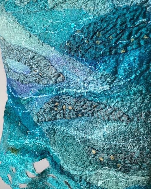 mermaid tabard top wool silk marian may textile art