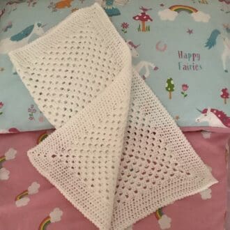 Crochet Baby Blanket in White