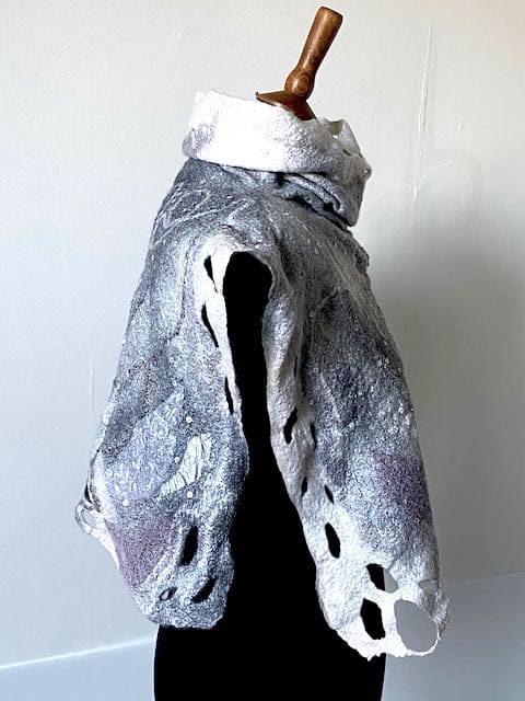 Ice Queen Tabard Top Wool Silk marian may textile art