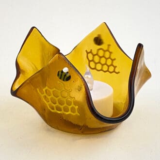 Honeycomb and bees tea light candle holder