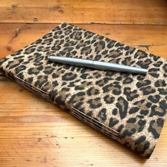 Handmade A5 soft cover Leopard Print Cork journal filled with plain paper